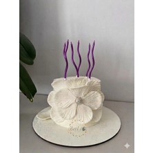 Bal10 Dünyası 6'lı Spiral Şekilli Mor Renk Pasta Mumu