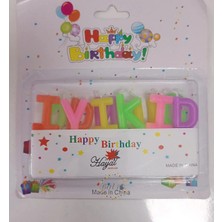 Bal10 Dünyası Iyiki Doğdun Yazılı Renkli Pasta Mumu Seti