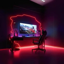Led Level 16 Renk Rgb Neon Telefon Kontrollü Sese Duyarlı Esnek Tak Çalıştır Set 2.5 Metre + Adaptörlü