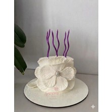 Rönesans Parti 6'lı Spiral Şekilli Mor Renk Pasta Mumu