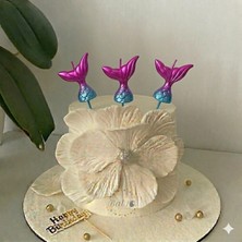 Bal10 Dünyası 3'lü Deniz Kızı Kuyruğu Figürlü Pasta Mumu