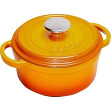 Sürel Demirdöküm 32 cm Derin Tencere Turuncu