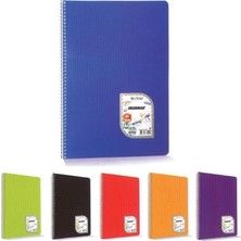 Uninote Çınar Colormaxi A4 Spiralli Plastik Kapak Defter 40 Yaprak Kareli (12 Li Paket)