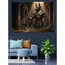 Tablomega Antik Mısır Tanrısı Anubis Portresi Dekoratif Kanvas - Mdf Ahşap Tablo