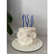 Bal10 Dünyası 6'lı Spiral Şekilli Mavi Renk Pasta Mumu
