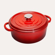 Sürel Demirdöküm 32 cm Derin Tencere Kırmızı