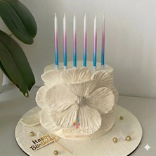 Best Parti 6'lı Ince Mavi Renk Pasta Mumu 12,5 cm