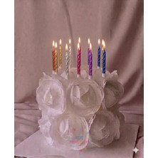 İstoç Parti 10'lu Burgulu Küçük Karışık Renk Pasta Mumu 7 cm