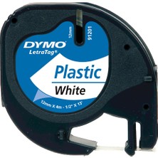  dymo letratag plastik şerit 12x4 mt beyaz 91201 s0721610
