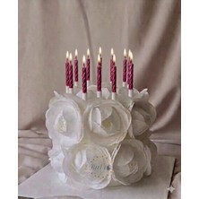 Bal10 Dünyası 10'lu Burgulu Küçük Mor Renk Pasta Mumu 7 cm