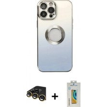 İlk El Grup Ieg™ iPhone 14 Pro Max Kutup Yansıma Özel Seri - Siyah Polymer Nano Ekran Koruyucu + Gold Raze Metal Kamera Lens