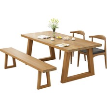Timber's Team Sagalassos- 2 Sandalyeli 1 Banklı Ahşap Ayaklı Ağaç Yemek Masası / Toplantı Masası / Çalışma Masası