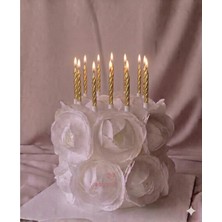 Rönesans Parti 10'lu Burgulu Küçük Gold Renk Pasta Mumu 7 cm