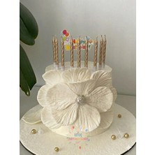 İstoç Parti 10'lu Burgulu Gold Renk Pasta Mumu 7,5 cm
