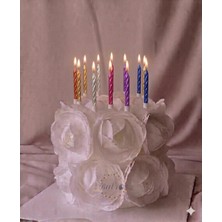 Bal10 Dünyası 10'lu Burgulu Küçük Karışık Renk Pasta Mumu 7 cm