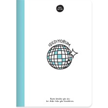 Keskin Color Hisli Şeyler Dikişli Not Defteri A5 80 Yaprak Renkli Sayfalar Çizgili Mavi Işıldıyorum 500640-99