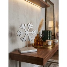 Mirsa Global Modern Gümüş Kar Tanesi Dekoratif Biblo Bohem Salon Masa Sehpa Üstü Şık Ev Aksesuarı
