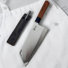 Sürlaz Isme Özel Şef Bıçağı ve Deri Kılıflı Isme Özel Şef Kalemi