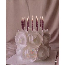 Best Parti 10'lu Burgulu Küçük Pembe Renk Pasta Mumu 7 cm