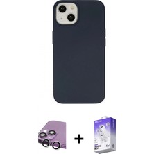 İlk El Grup Ieg™ iPhone 14 Ahenk Serisi - Siyah Bilvis 5in1 3D Magic Cam Ekran Koruyucu + Gümüş Raze Metal Kamera Lens