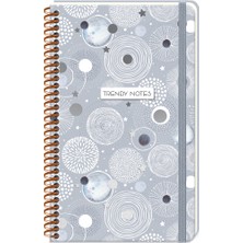 Keskin Color Sert Kapak Spiralli Not Defteri Beads Silver 13X21Cm 80 Yaprak Çizgili 410233-99
