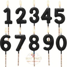 Best Parti Siyah Renk Doğum Günü Rakam Pasta Mumu Yaş-9