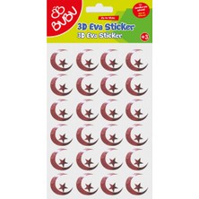  bu-bu simli eva sticker yuvarlak türk bayrağı bubu-sts048