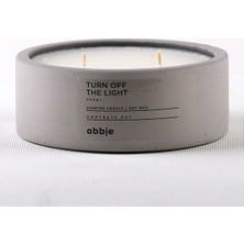 Obbje Kakao & Krema Kokulu Beton Mum | Yatay Form | Çift Fitil | Modern Dekoratif Tasarım