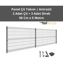 Telfence Panel Çit Takımı ( 2 Çit + 3 Direk ) Avantaj Paketi Bahçe Çiti - 5 Metre