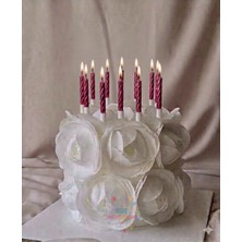 İstoç Parti 10'lu Burgulu Küçük Mor Renk Pasta Mumu 7 cm