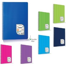 Uninote Çınar Colormaxi A4 Spiralli Plastik Kapak Defter 40 Yaprak Çizgili (12 Li Paket)
