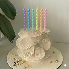 Best Parti 6'lı Boncuk Şekilli Makaron Renkler Pasta Mumu