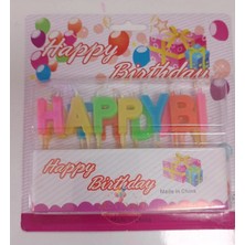 Best Parti Happy Bırthday Yazılı Renkli Pasta Mumu Seti