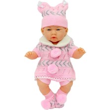 Galtoys Oyuncak Azra Bebek Newborn Pembe-Gri Triko Elbiseli GLT1127-A