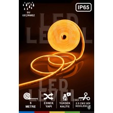 Led Level 12V Neon LED Şerit Amber Işık Neon LED 5 Metre Prize Tak Çalıştır Anahtarlı +Adaptörlü