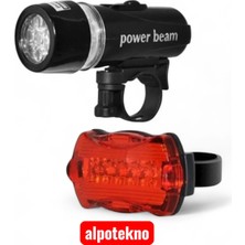 Alpotekno Aaa Pilli 2’li Bisiklet Işık Seti Ön Far + Arka Stop LED Lamba Su Geçirmez Çok Modlu Aydınlatma
