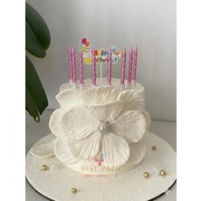 Best Parti 10'lu Burgulu Pembe Renk Pasta Mumu 7,5 cm