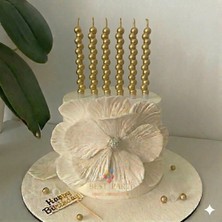 Best Parti 6'lı Boncuk Şekilli Gold Renk Pasta Mumu