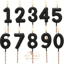 Best Parti Siyah Renk Doğum Günü Rakam Pasta Mumu Yaş-3