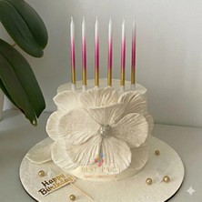 Best Parti 6'lı Ince Gold Renk Pasta Mumu 12,5 cm