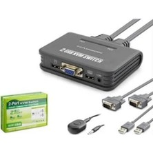 Hadron Hdx1362 Vga Usb Kwm Switch 2Giriş 1Çıkış Kablolu Siyah