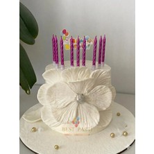 Best Parti 10'lu Burgulu Mor Renk Pasta Mumu 7,5 cm