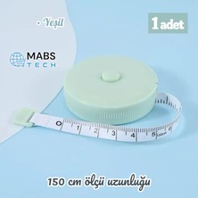 Mabs Tech 150 cm Tek Tuşla Otomatik Saran Soft Renk Plastik Mezura - 1 Adet Pudra Pembe