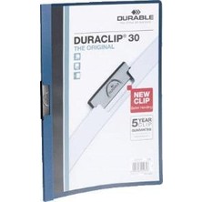 Durable A4 Sıkıştırmalı Dosya Duraclip Ortadan Klipsli 30 Sayfa Lacivert 2200 (25 Li Paket)
