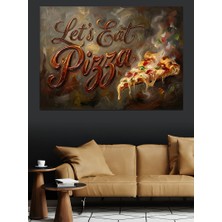 Tablomega Pizza Italyan Yazılı Iştah Açıcı Pano Dekoratif Kanvas - Mdf Ahşap Tablo