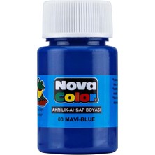 Nova Color Akrilik Boya Şişe 30 CC Mavi NC-171 (12 Li Paket)