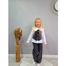 Lolipop Kids Store Kız Çocuk Kot Yelekli Taşlı 3'lütakım