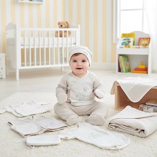 Bebek Organik Pamuk Balık  Nakışlı 10 Lu Hastane Çıkış Zıbın Seti