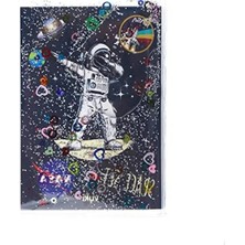 Esranın Dünyası Rengarenk Sayfalı Mini Defter, Simli ve Sulu Kapak, Lacivert