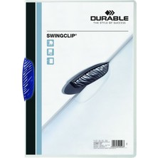 Durable 2260-L A4 Sıkıştırmalı Dosya Swingclip Ortadan Klipsli 30 Sayfa Lacivert (5 Adet)